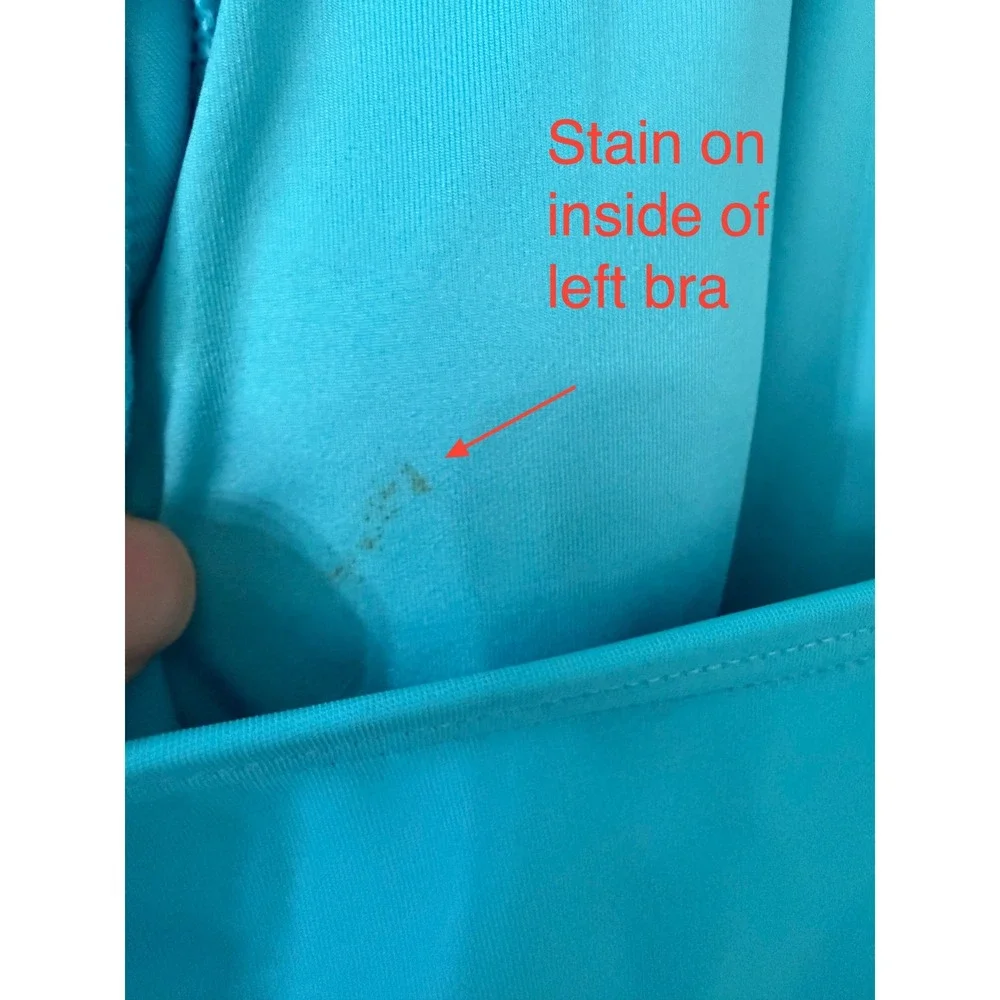 Lands‎ End Womens Turquoise Blue Surplice Wrap Swim Dress Size L 14-16
